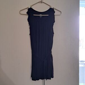 Wassio Womens Tank Top Size L Black Wide Strap Sleeveless Tie waste